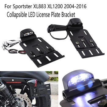 1 vnt LED Licenciją Plokštelės Laikiklis Motociklo Licenciją Plokštelės Laikiklis, Skirtas Harley Sportster XL883 XL1200 2004-2016 
