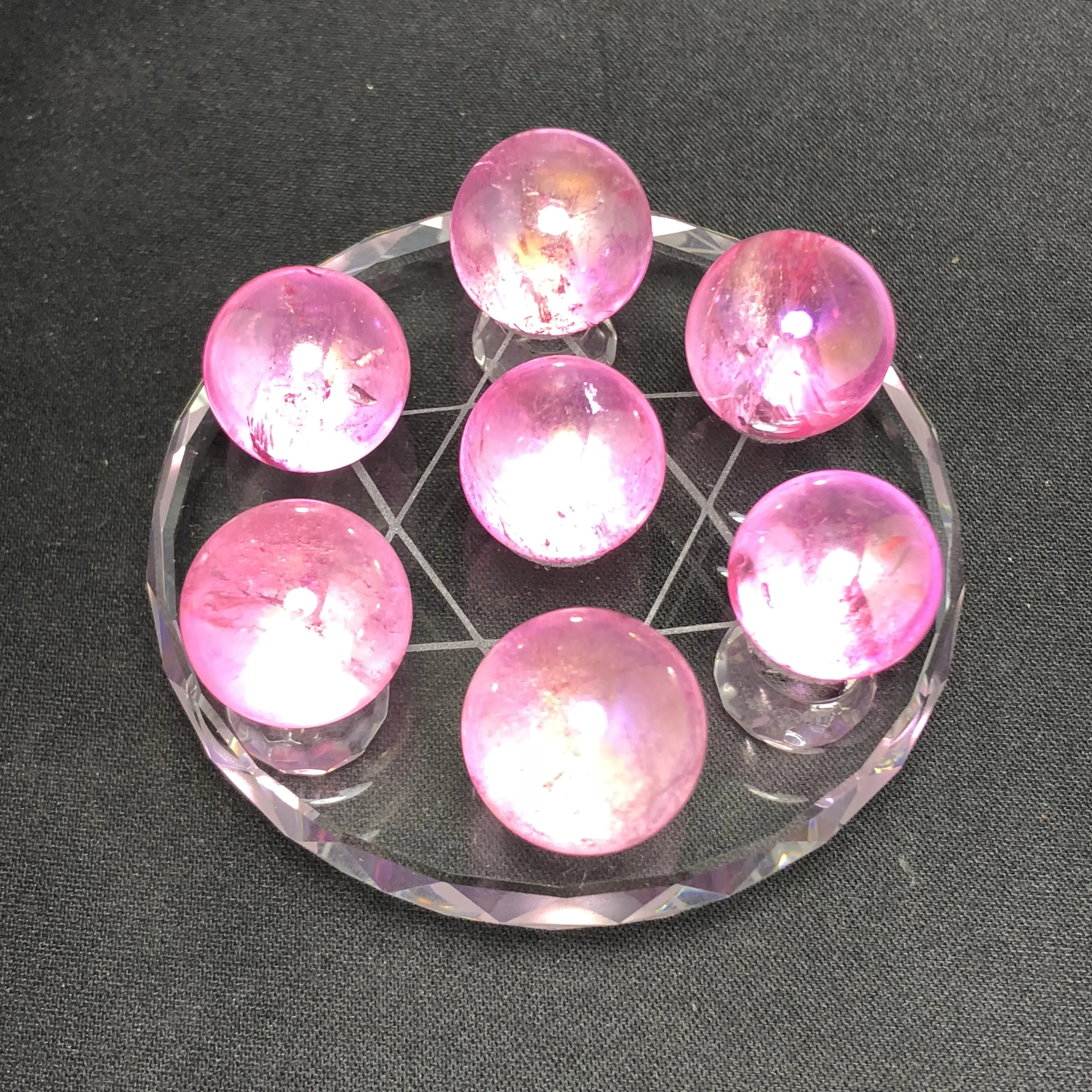 Natūralus Rožių Kvarco Septynių Žvaigždučių Masyvo Kvarcinio Krištolo Rutulį Wicca,Reiki meditacija Kristalų Apdaila Chakra Gydymo Crystal Komplektas Nuotrauka 5