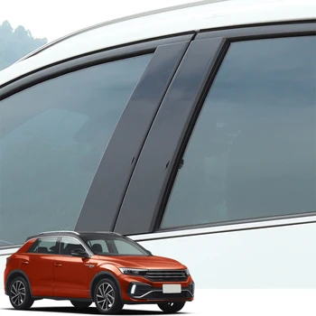 Automobilio Stilius PVC Volkswagen T-ROC 2019-2022 Automobilio Langą Ramstis Apdaila Lipduko Viduryje BC Skiltyje Lipdukas Išorės Auto Priedai