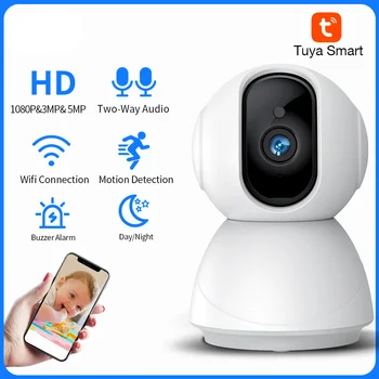 WiFi Smart IP Kamera 5MP Stebėjimo Kameros Judesio Aptikimo Dirbti Su Tuya App Namų Apsaugos Kūdikių Geriausia Stebėti
