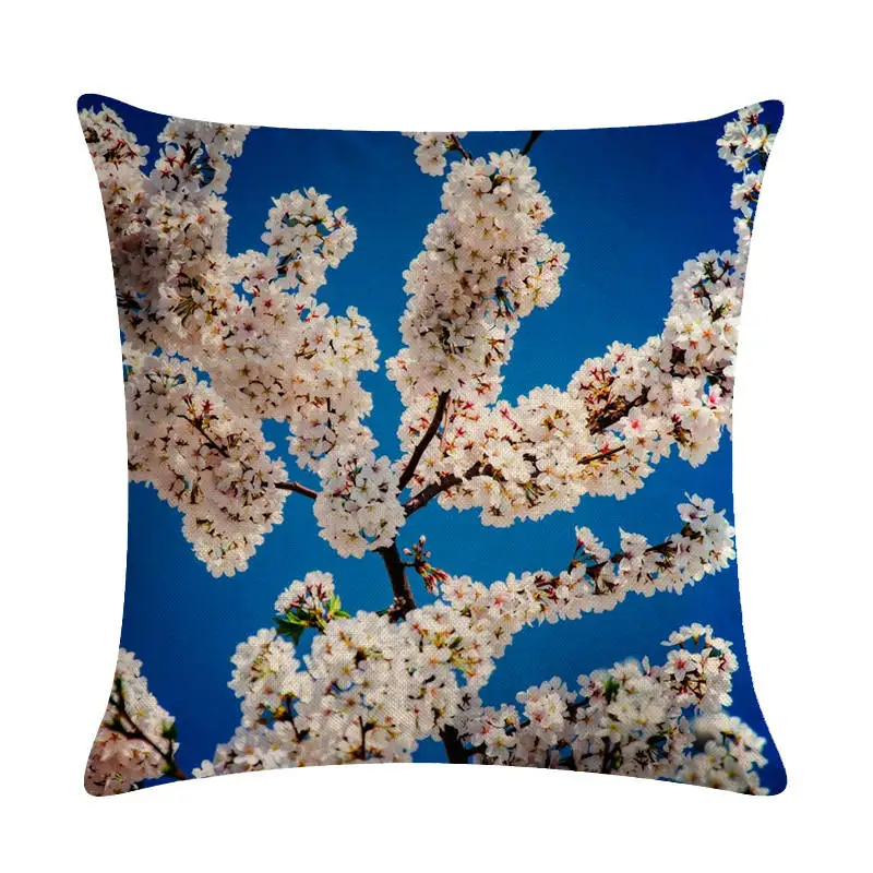 Pagalvėlė padengti Augalų levandos lino/medvilnės gėlių dizainas pagalvės užvalkalą Namų dekoratyvinės pagalvės dangtelis sėdynės pagalvės užvalkalą Nuotrauka 2