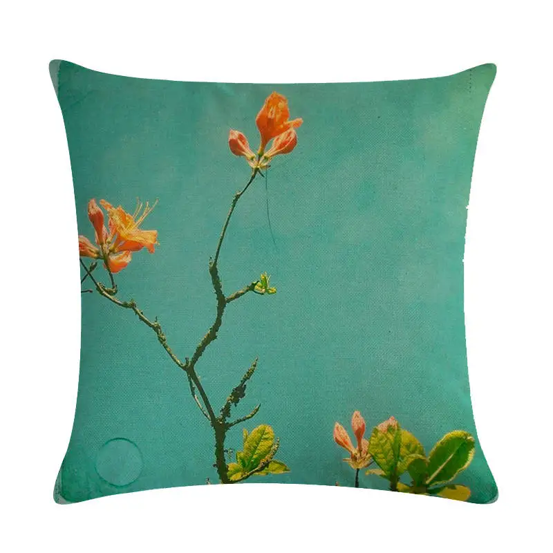 Pagalvėlė padengti Augalų levandos lino/medvilnės gėlių dizainas pagalvės užvalkalą Namų dekoratyvinės pagalvės dangtelis sėdynės pagalvės užvalkalą Nuotrauka 3