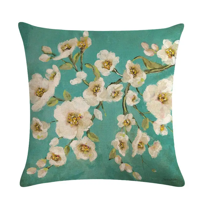 Pagalvėlė padengti Augalų levandos lino/medvilnės gėlių dizainas pagalvės užvalkalą Namų dekoratyvinės pagalvės dangtelis sėdynės pagalvės užvalkalą Nuotrauka 5