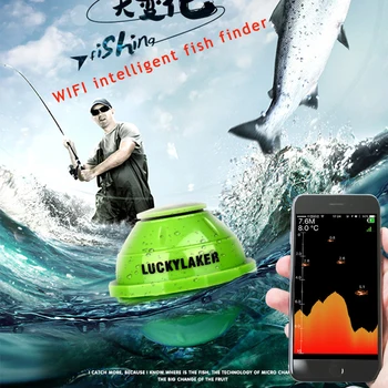 125KHZ Belaidžio Echolotai, Žvejyba 45m Vandens Gylis Aido geresnį Žvejybos Finder Nešiojamų 2.4 G mobilusis Telefonas Echolotai WIFI HD Žuvų Ieškiklis