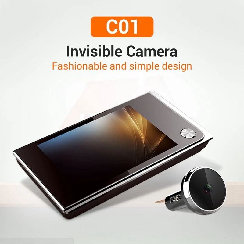 C01 3.5 Colių Skaitmeninis LCD 120 Laipsnių Akutė Viewer Foto Vaizdo Stebėjimo Elektroninių Cat Eye Kamera Doorbell Fotoaparatas Nuotrauka 3