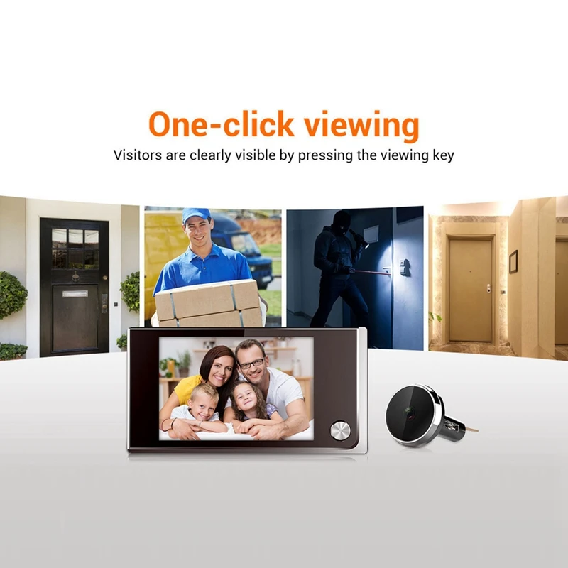 C01 3.5 Colių Skaitmeninis LCD 120 Laipsnių Akutė Viewer Foto Vaizdo Stebėjimo Elektroninių Cat Eye Kamera Doorbell Fotoaparatas Nuotrauka 5