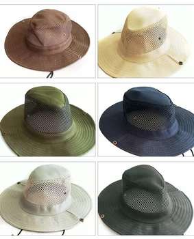 Nauja Stiliaus Spalvą Net Skrybėlę Vyrų Mados Didelis Kraštų Kelionės skėtį nuo saulės Skrybėlę Lauko Žvejybos Hat