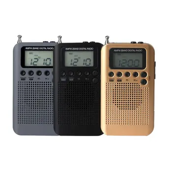 Nešiojamų AM FM skaitmeninis radijas Kišenėje Mini Digital Tuning Radijo Imtuvas, LCD Ekranas, Radijo Stotys 3 5mm