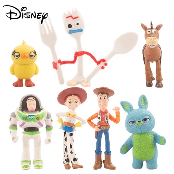 7pcs/set Disney Toy Story Pav Sumedėjusių Jessie Buzz Lightyear Kolekcionavimas PVC Lėlės Modelio Animacinių filmų Figūrėlė Žirgas, Žaislai Vaikams