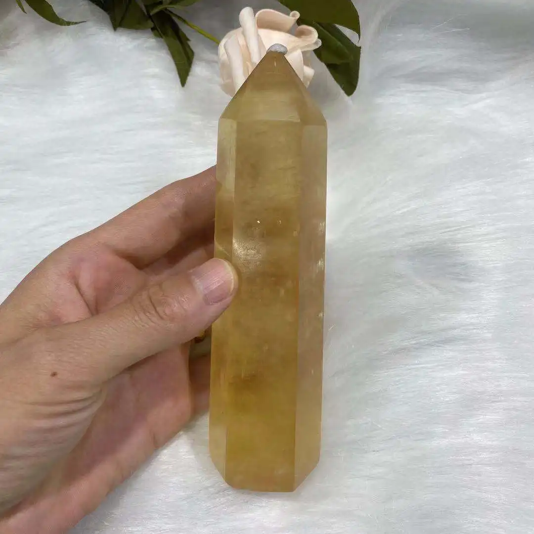 Natūralus medus sprendimas akmens pagoda kristalinis kvarcas skeptrą reiki healing kambario, apdaila, namų akvariumas perlas Nuotrauka 1