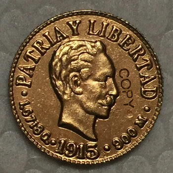 24-K Gola-Padengti JAV 1915 1 Dolerių moneta kopijuoti 15mm