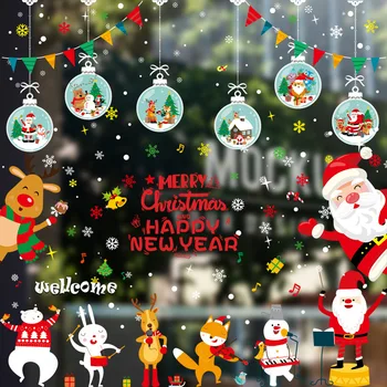 Kalėdų Sienų Lipdukai Stiklo Lipdukai Atostogų Durų Santa Claus Langų Apdailos Kabo Lipdukai, Baldai, Namų Dekoro