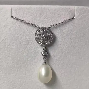 1pcs/daug gamtos perlų vėrinį Ponios Papuošalai s925 sterlingas sidabro su deimantų, Senovinių elementai, tauriųjų priedų taki