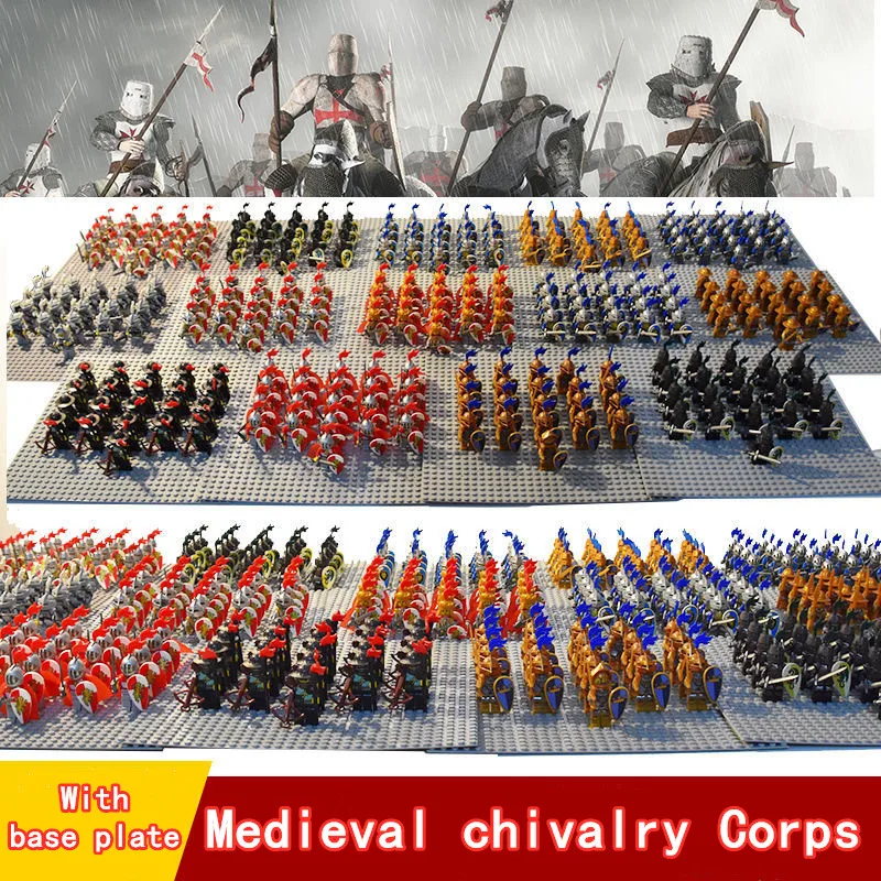 Viduramžių Riterių Korpusas Riteriai Romėnų Karių Armijos Ginklų, Šarvai Karo Vežime Kariniai Blokai Duomenys Žaislai Vaikams Nuotrauka 0
