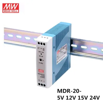 MDR-20 20W Vieną Output 5V (12V 15V 24V Din Bėgelio impulsinis Maitinimo šaltinis AC/DC