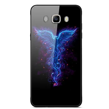 Case For Samsung Galaxy J7 Grūdintas Stiklas Telefono Galinį Dangtelį Su Juoda Silikono Bamperis Serija 1