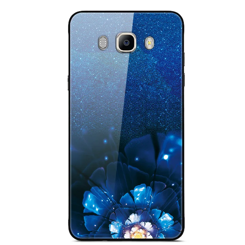 Case For Samsung Galaxy J7 Grūdintas Stiklas Telefono Galinį Dangtelį Su Juoda Silikono Bamperis Serija 1 Nuotrauka 1
