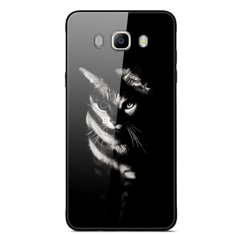 Case For Samsung Galaxy J7 Grūdintas Stiklas Telefono Galinį Dangtelį Su Juoda Silikono Bamperis Serija 1 Nuotrauka 2