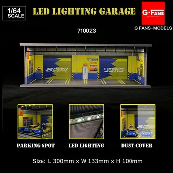 Naujas G-Gerbėjai 1:64 Surinkti Diorama, LED Apšvietimas, Garažas Modelio Automobilių Ekranas Stotis