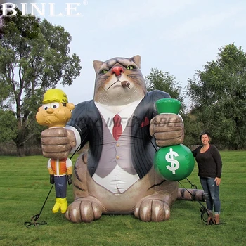 Pagal užsakymą pagaminti 3mH kietas milžinišką riebalų pripučiami katė animacinių filmų reklamos