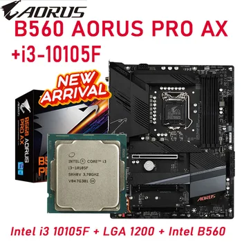 Intel Core i3 10105F + Gigabyte B560 AORUS PRO AX Plokštė Combo LGA 1200 Intel B560 Mainboard 128GB DDR4 PCI-E4.0 SATA 3 Naujas
