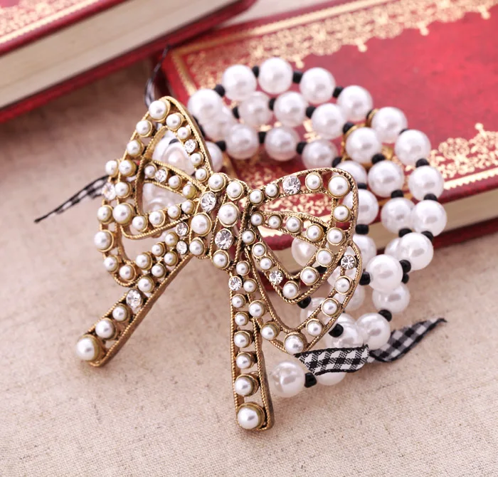 Mada aksesuarai, moteriški imituojamas pearl lankas elastinga apyrankės aksesuarai, Didmeninė Fabrikas Nuotrauka 1