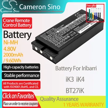 CameronSino Baterija Iribarri iK3 iK4 tinka Iribarri BT27iK Gervė Nuotolinio Valdymo akumuliatorius 2000mAh/9.60 Wh 4.80 V Ni-MH Juoda