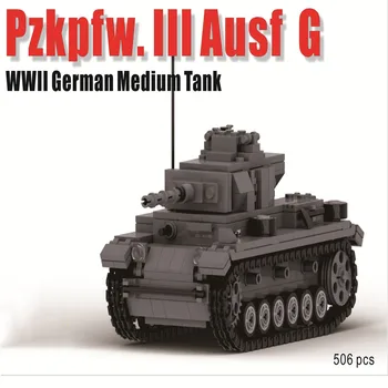 Blokai Karinės antrojo pasaulinio KARO vokiečių 3G vidutinį Tanką Ginklu, Transporto priemonės Modelis Ss Kūrybos Surinkti Žaislai Vaikams Dovanos