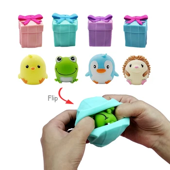 Caixa de brinquedo para crianças, novo brinquedo fofo de descompressão emocional de silikono expressão, gyvūnų de estimação