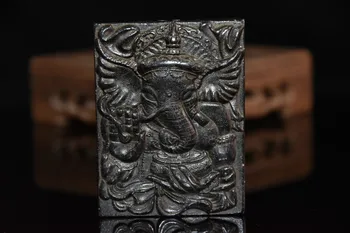 Kinija Hongshan Kultūros Meteoritas Išskirtinį Raižyti Dramblys galvą Dievas Gan!apati statula, akmuo amatų dekoravimas ornamentais