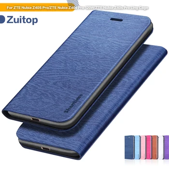 Medienos grūdų PU Odos Telefoną Atveju ZTE Nubija Z40S Pro Flip Case For Nubija Z40s Pro 120W Piniginės Atveju Minkštas Silikoninis Galinio Dangtelio