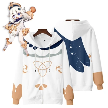 Anime Genshin Poveikio Hoodies Balta Atsitiktinis Anime Vyrų Hoodie Cosplay Kostiumų Palaidinukė Streetwear Viršuje Palaidinukė