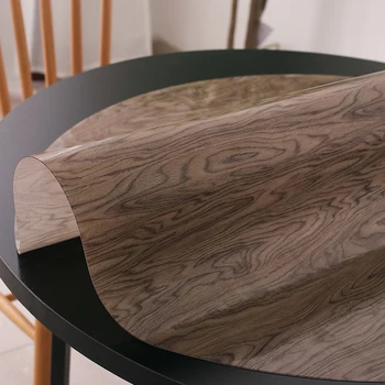 Minkšta Stiklo Staltiesė medžio imitacija, grūdų PVC staltiesė atspari Vandeniui Oilproof Valgomasis stalas kilimėlis apvalios, stačiakampio stalo