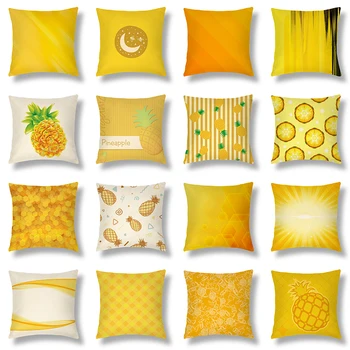 Šviežios Vasaros Geltona Ananasų Geometrinis Spausdinti Užvalkalas Šiuolaikinės Mesti Pagalvės, Dekoratyvinės Pagalvėlės, Namų Dekoro Sofa-lova, Biuro Kėdė