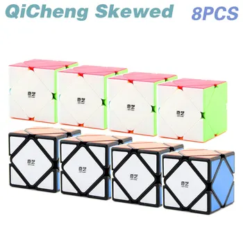 QYToys QiCheng Iškreiptas Magic Cube Didmeninė Daug Urmu 8PCS Nustatytas Greitis Twisty Įspūdį Antistress Švietimo Žaislai Vaikams