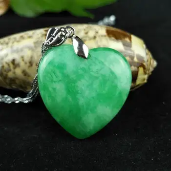 Kinijos Green Jade Širdies formos Pakabukas Karoliai Karoliukai Žavesio Papuošalų Mados Aksesuarai Ranka Raižyti Vyrams Pasisekė Dovanos Amuletas