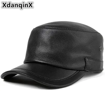XdanqinX natūralios Odos Skrybėlę, Avikailio Beisbolo Kepurės Vyrams Reguliuojamo Dydžio Prekės Vyrų Butas Bžūp Nauja Rudens Žiemos Snapback Cap