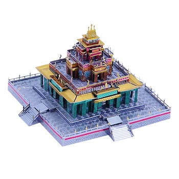 3D Metalo Įspūdį Tibeto Budistų Šventykla Modelio Charakterį Žaislą Surinkti Rinkiniai