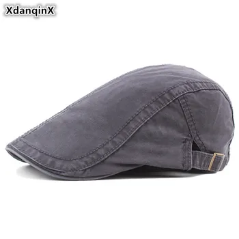 XdanqinX 100% Medvilnės Skrybėlės vidutinio amžiaus Vyrų Paprastas Šviesos Valdybos Beretės Reguliuojamo Dydžio Britų Tendencija Snapback Sporto Kepurės Vyrams